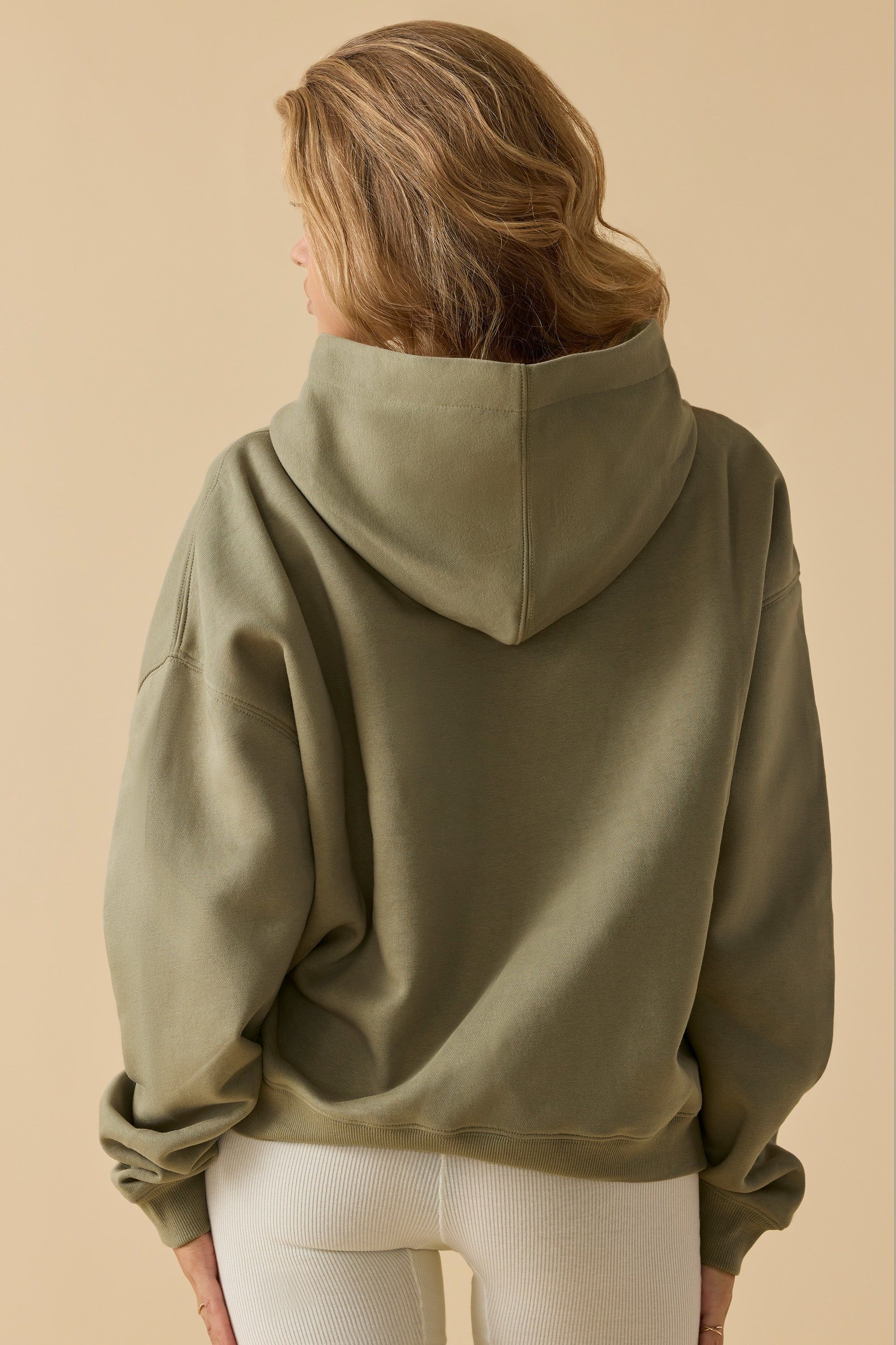 Comfort - Oversized Hooded Sweatshirt in Soft Olive sold by Bo + Tee product image thumbnail 3