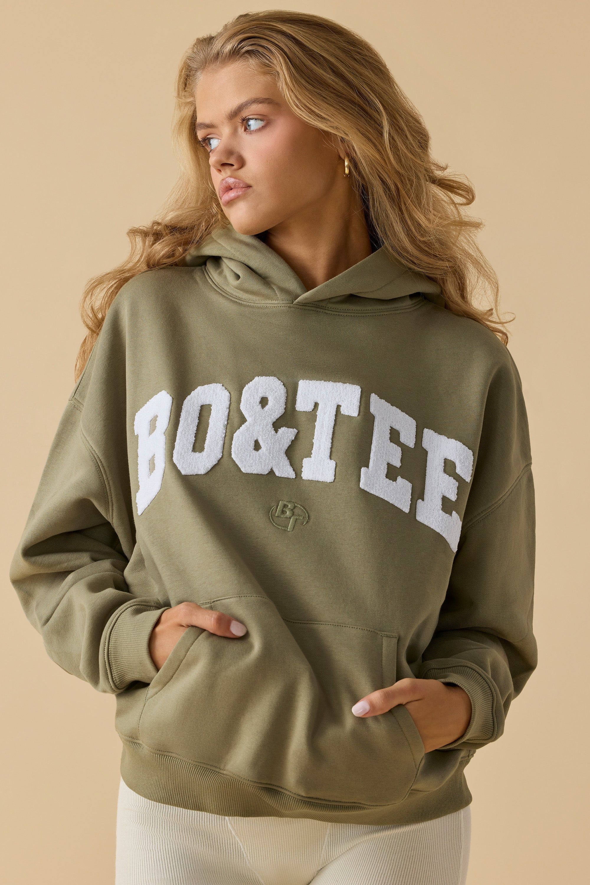 Comfort - Oversized Hooded Sweatshirt in Soft Olive sold by Bo + Tee product image thumbnail 9