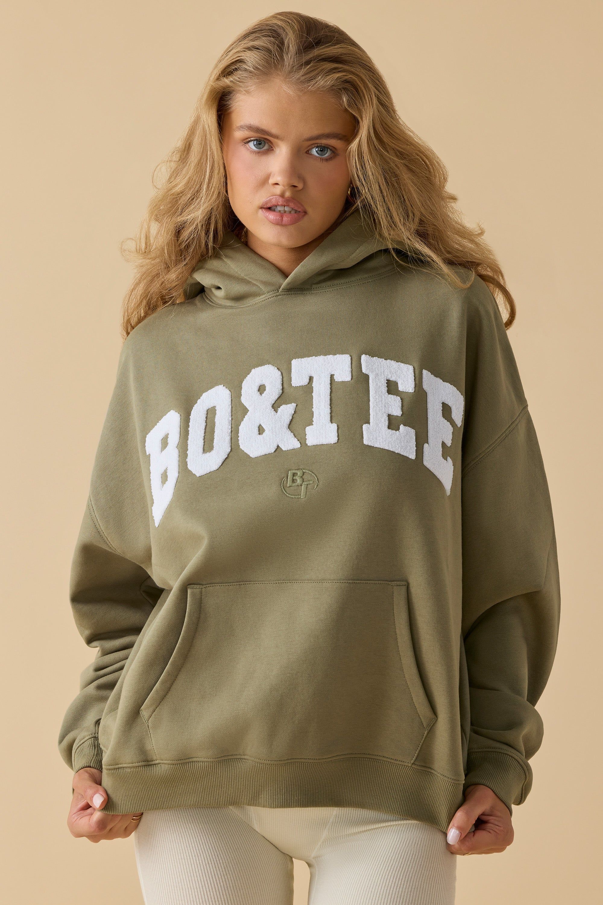 Comfort - Oversized Hooded Sweatshirt in Soft Olive sold by Bo + Tee product image thumbnail 12