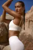 Strive - Scoop Neck Lace Up Back FlexiRib Sports Bra in Bone sold by Bo + Tee