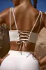 Strive - Scoop Neck Lace Up Back FlexiRib Sports Bra in Bone sold by Bo + Tee