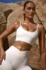Strive - Scoop Neck Lace Up Back FlexiRib Sports Bra in Bone sold by Bo + Tee
