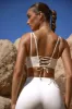 Strive - Scoop Neck Lace Up Back FlexiRib Sports Bra in Bone sold by Bo + Tee