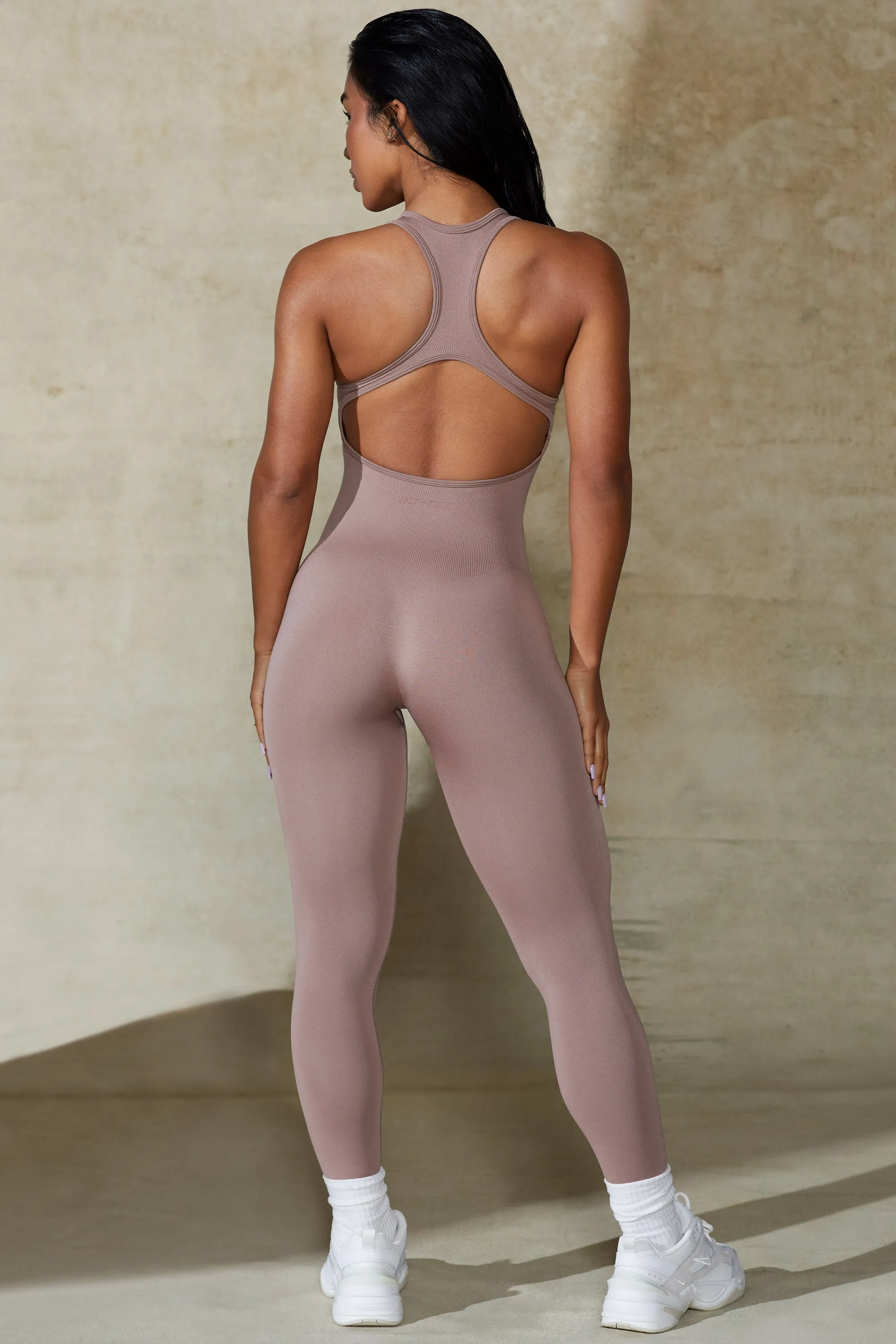 Silhouette - Open Back Define Luxe Unitard in Mocha sold by Bo + Tee product image thumbnail 3