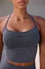 Rhythm - Super Sculpt Seamless Scoop Neck Top in Marl Black sold by Bo + Tee