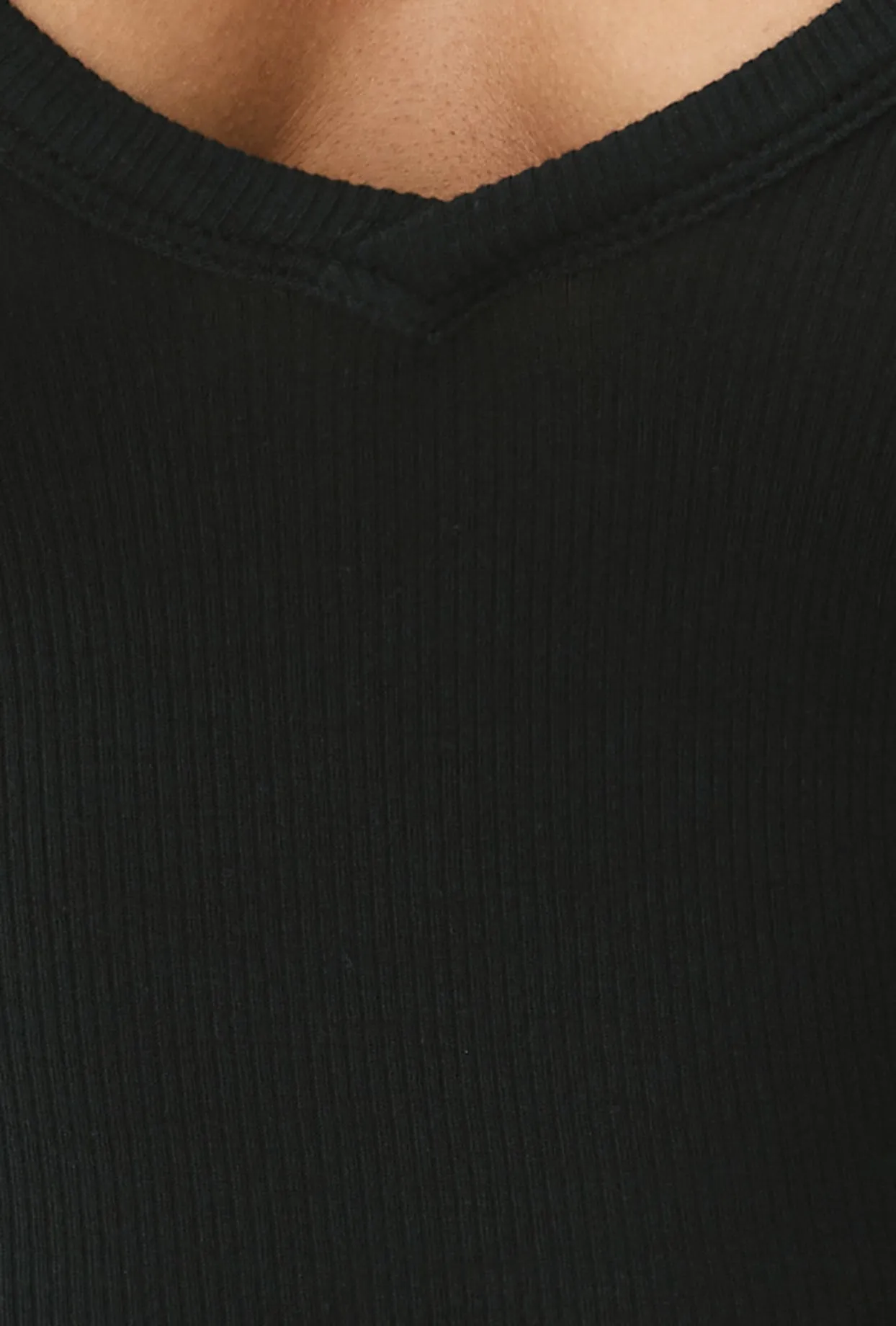 Modal Rib V Neck Tank Top in Black sold by Bo + Tee product image thumbnail 4