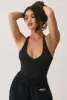 Modal Rib V Neck Tank Top in Black sold by Bo + Tee