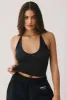 Modal Rib V Neck Tank Top in Black sold by Bo + Tee