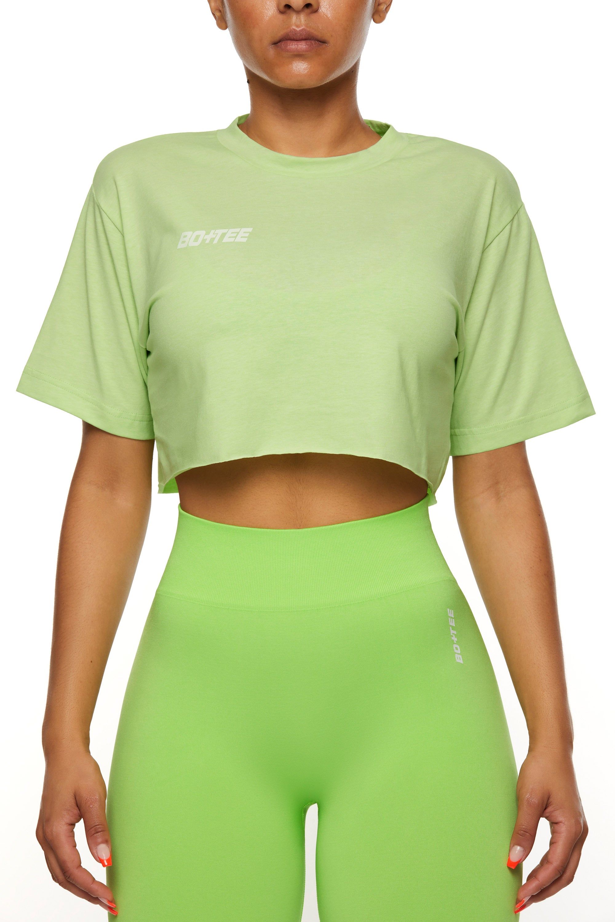 Progression - Raw Hem Cropped T-Shirt in Green sold by Bo + Tee product image thumbnail 7