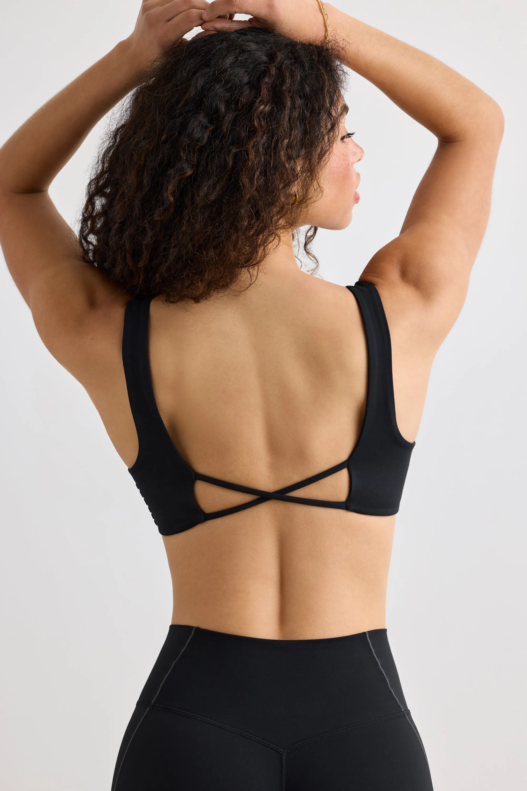 Soft Active V-Neck Sports Bra in Black sold by Bo + Tee product image thumbnail 3