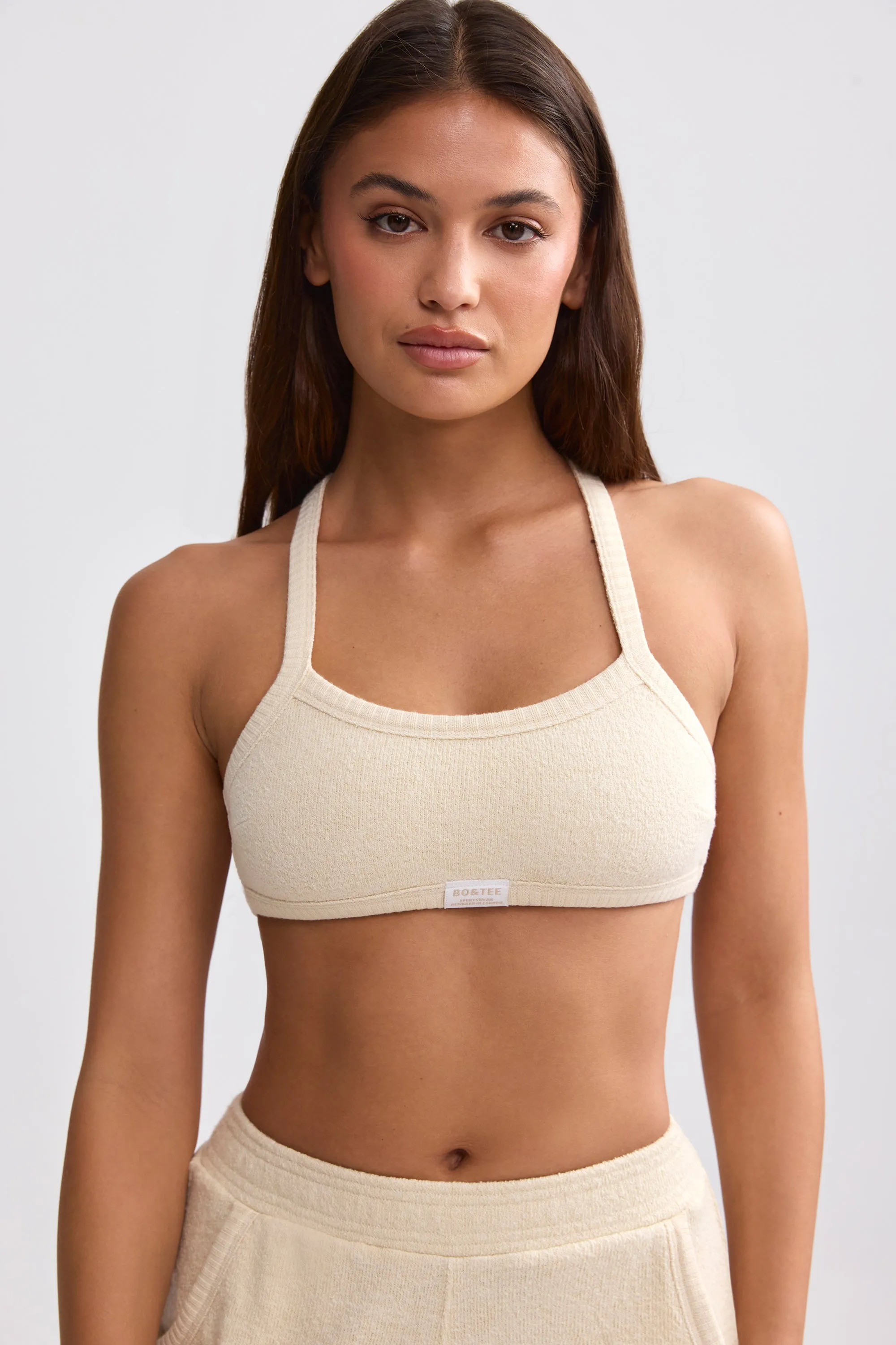 Terry Towelling Scoop-Neck Bralette in Cream sold by Bo + Tee product image thumbnail 5