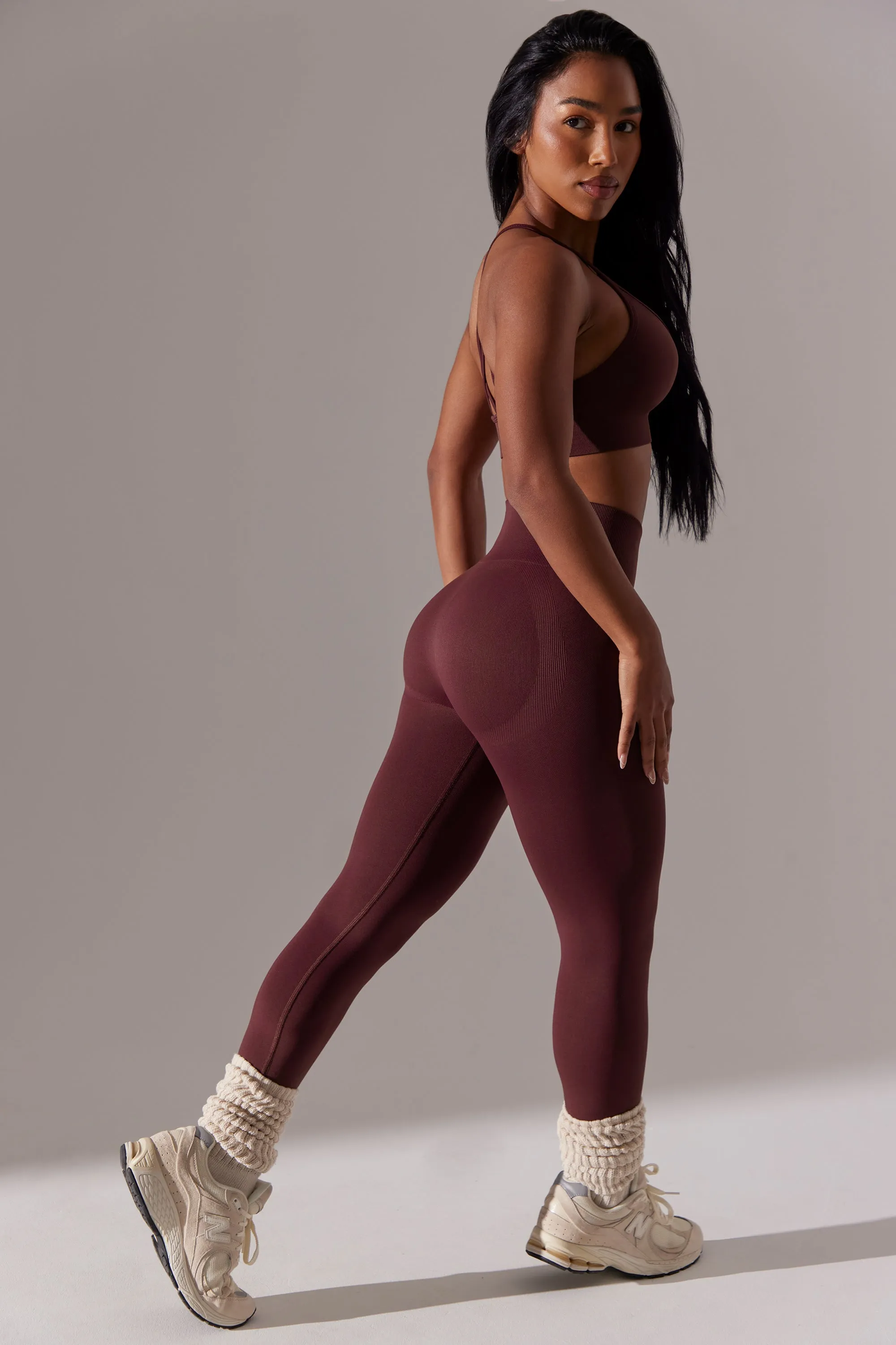 Dedicated - High Waist Super Sculpt Leggings in Burgundy sold by Bo + Tee product image thumbnail 5
