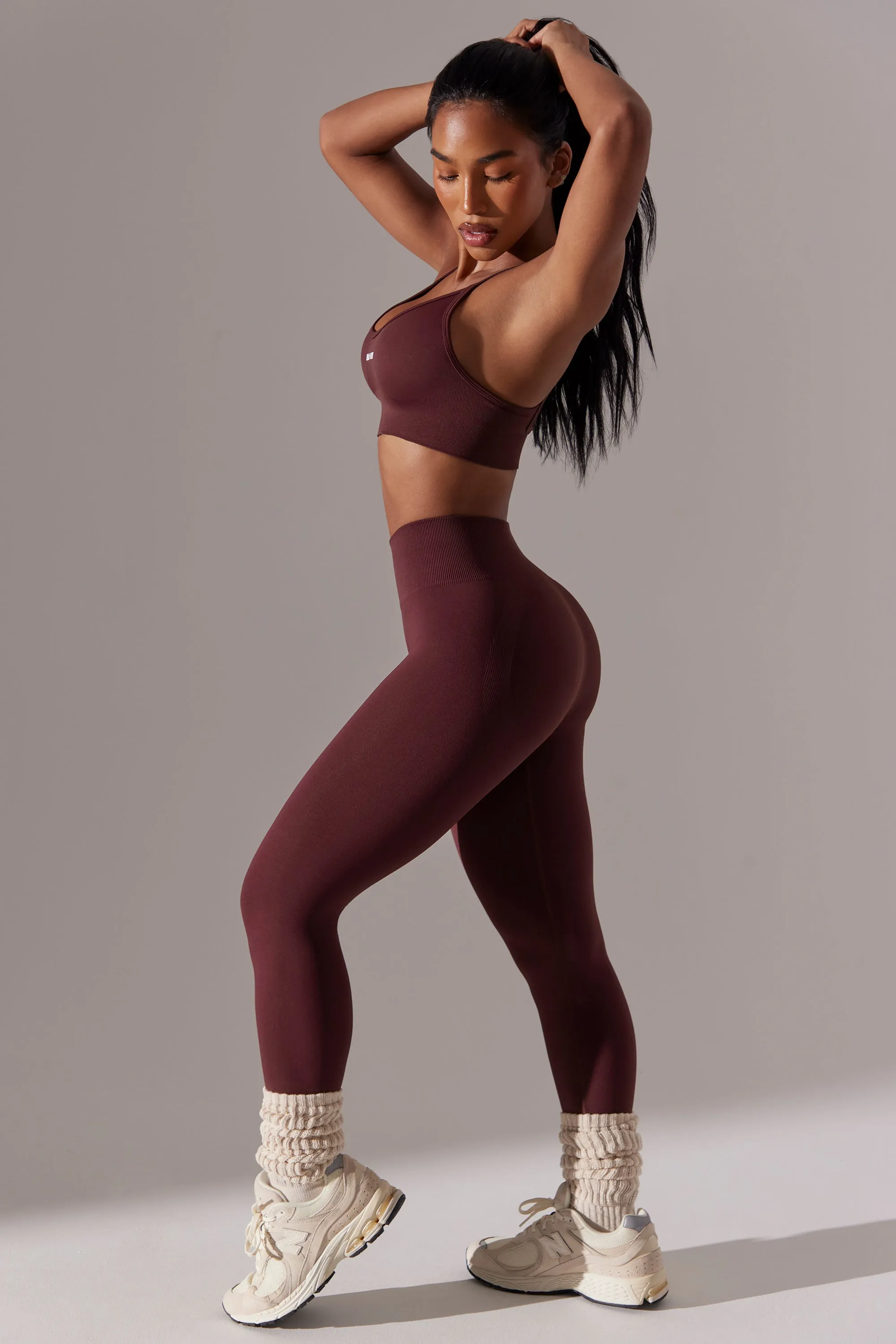 Dedicated - High Waist Super Sculpt Leggings in Burgundy sold by Bo + Tee product image thumbnail 2