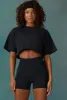 Level Up - Cotton Cropped Oversized T-Shirt in Black sold by Bo + Tee