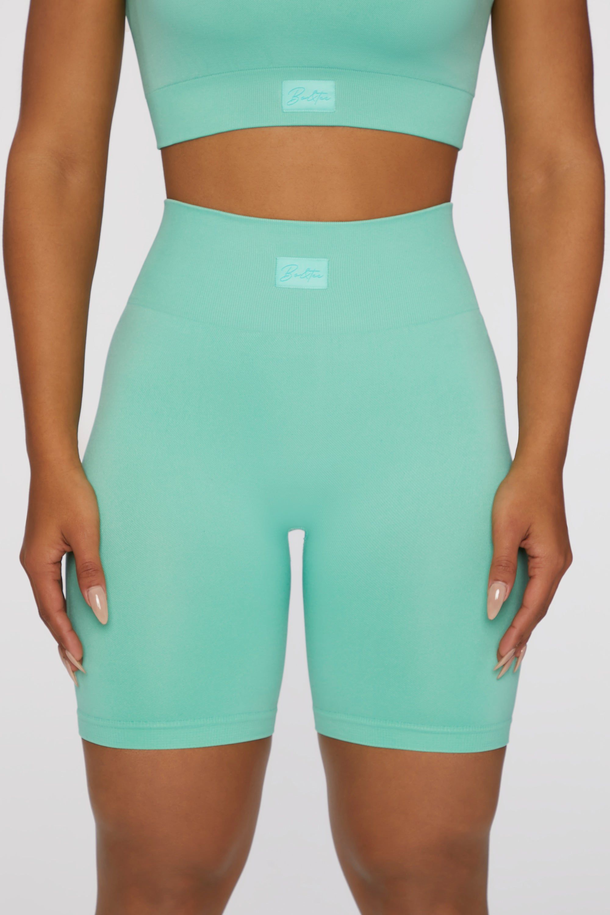 Push Yourself - Biker Shorts - Turquoise sold by Bo + Tee product image thumbnail 3