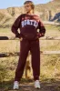 Petite Mid-Rise Joggers in Fudge Brown sold by Bo + Tee