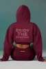 Progress - Cropped Drawstring Hooded Sweatshirt in Plum sold by Bo + Tee