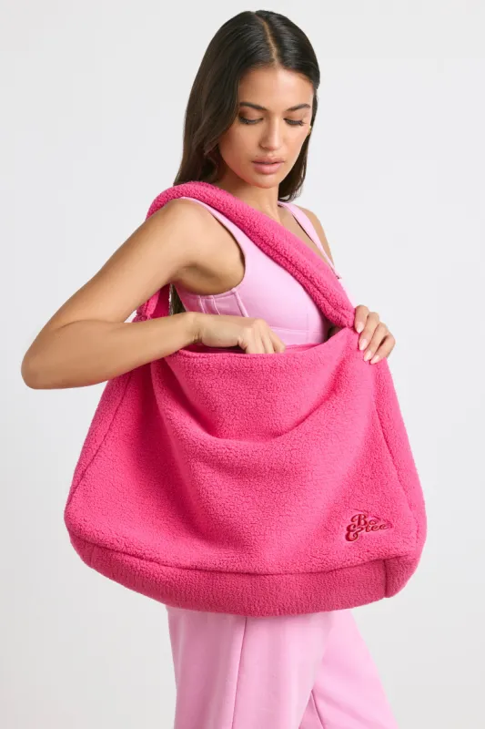 Loyal - Oversized Fleece Tote Bag in Hot Pink sold by Bo + Tee