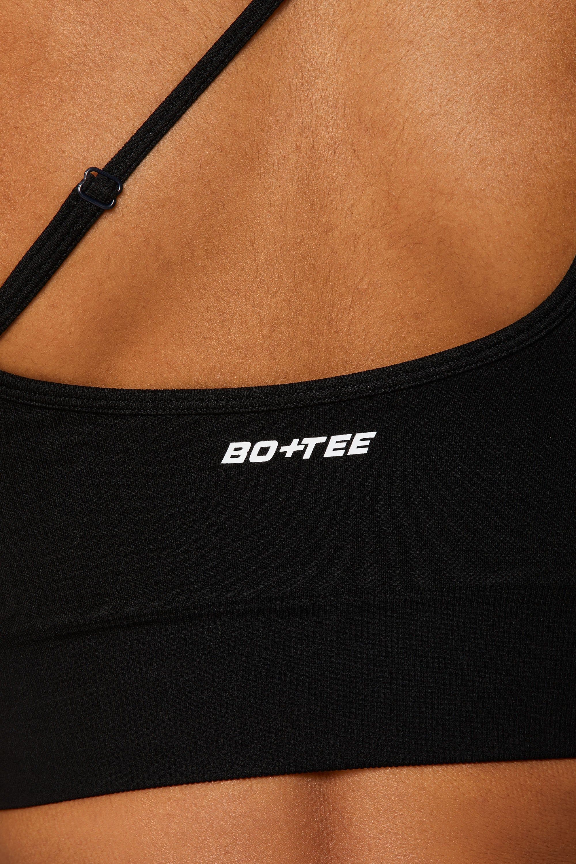 Evolve - Asymmetric Seamless Crop Top in Black sold by Bo + Tee product image thumbnail 4