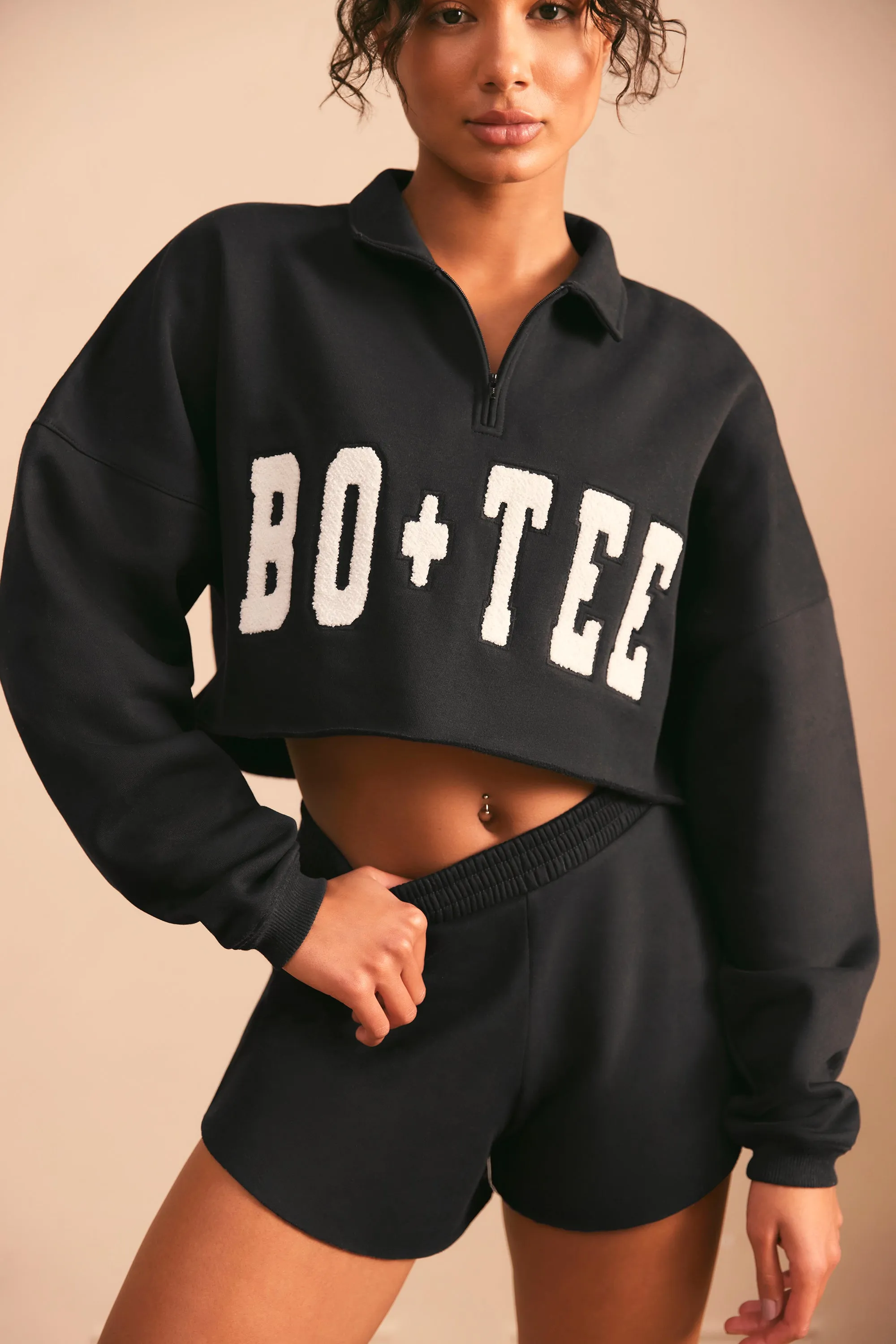 Half Zip Sweater in Black sold by Bo + Tee