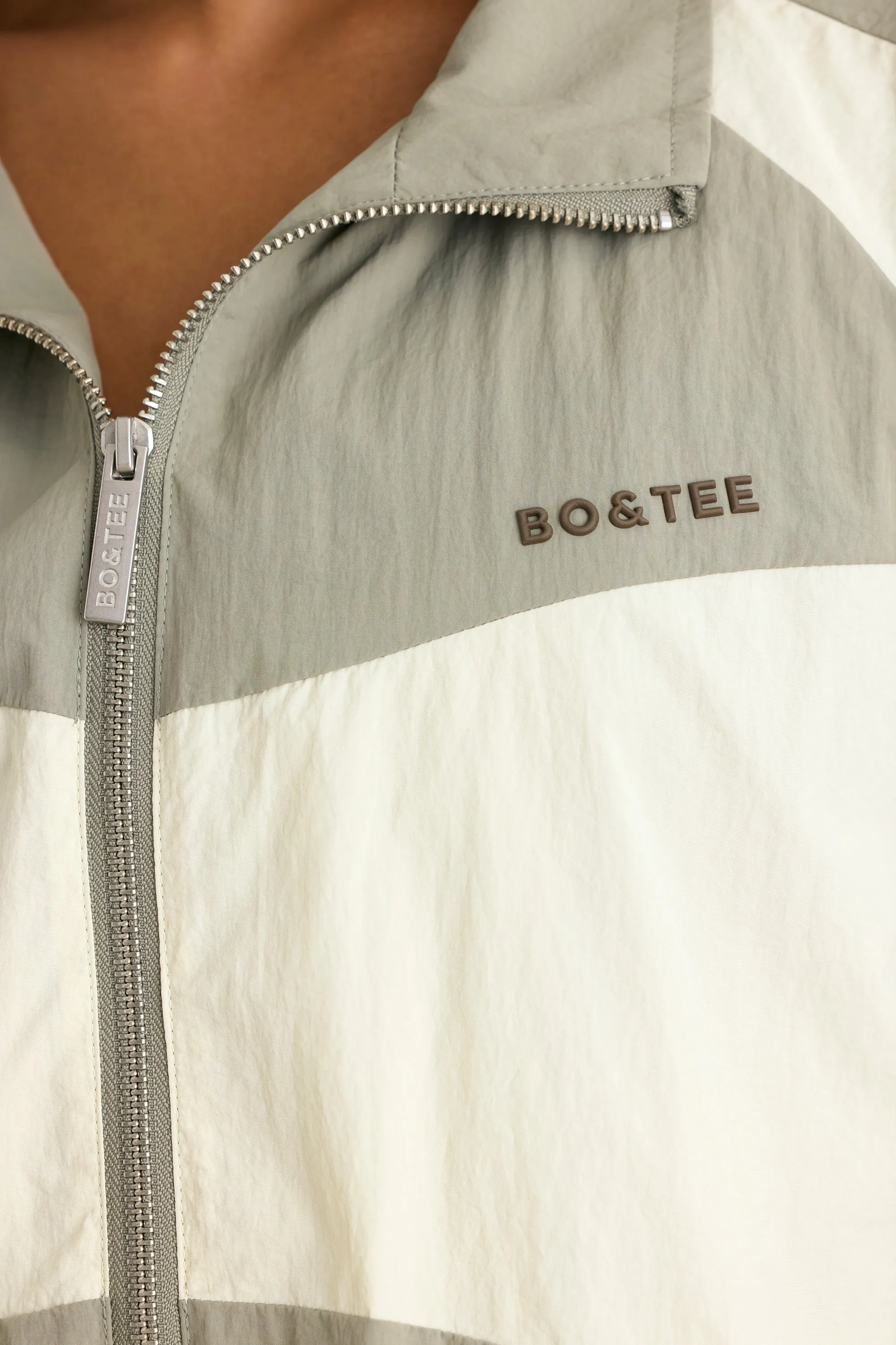 Colourblock Track Jacket in Mineral sold by Bo + Tee product image thumbnail 4