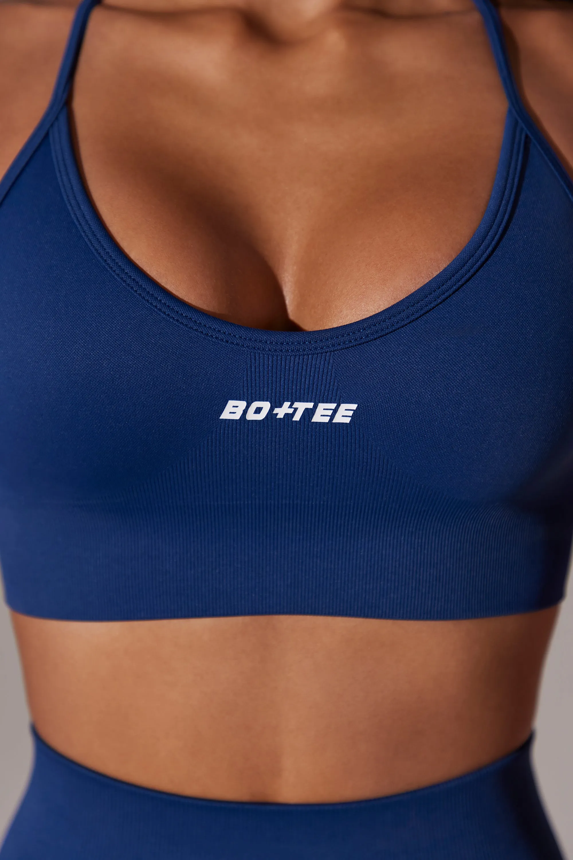 Scoop Neck Multi Strap Sports Bra in Navy sold by Bo + Tee product image thumbnail 4