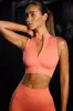 Progression - Super Sculpt Seamless High Neck Crop Top in Coral Orange sold by Bo + Tee