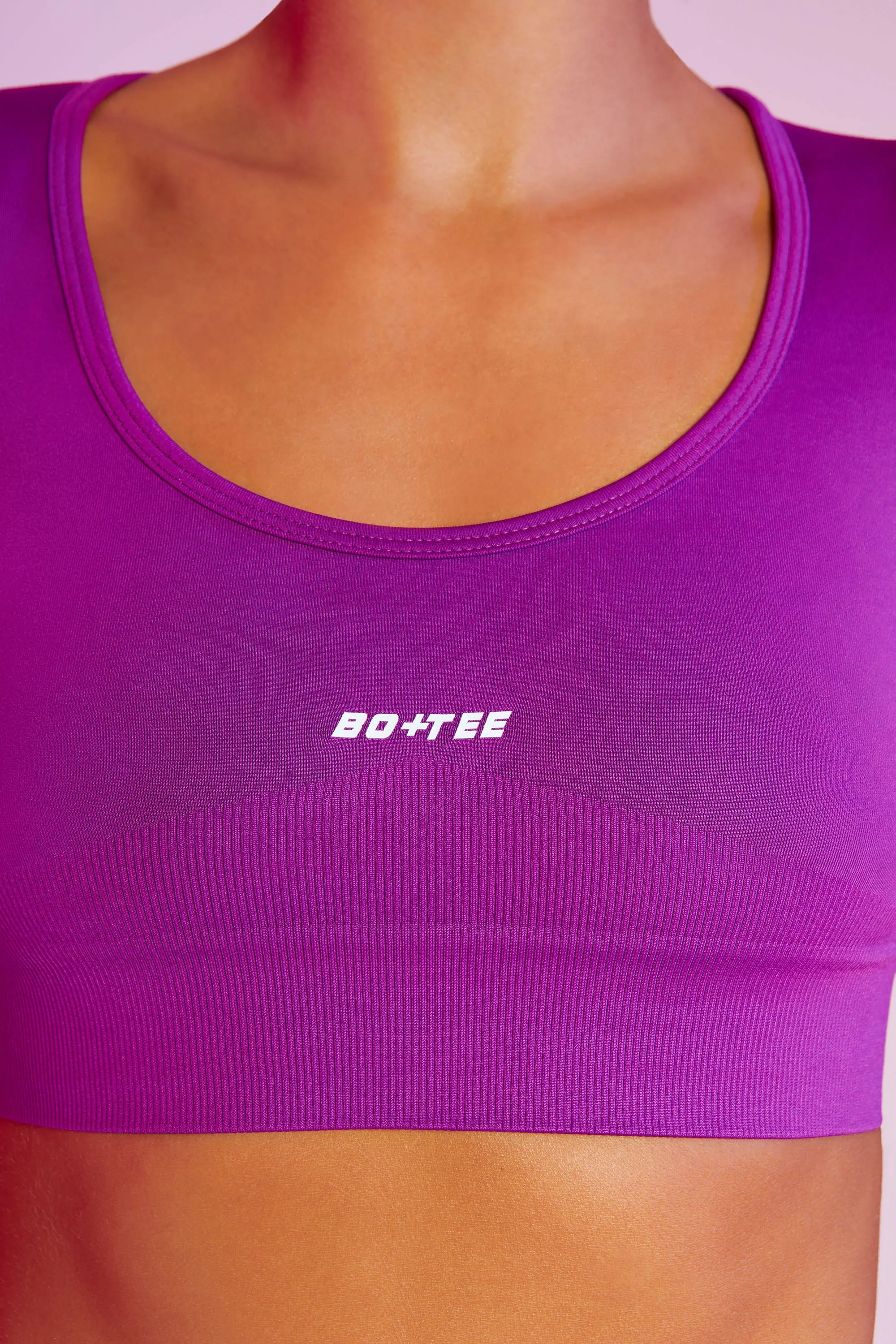 Mindset - Seamless Scoop Neck Crop Top in Purple sold by Bo + Tee product image thumbnail 4