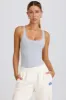 Soft Active Open-Back Bodysuit in Grey Marl sold by Bo + Tee