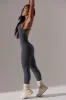 Full Length Cut Out Back Unitard in Grey sold by Bo + Tee