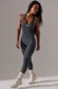 Full Length Cut Out Back Unitard in Grey sold by Bo + Tee