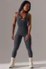 Full Length Cut Out Back Unitard in Grey sold by Bo + Tee