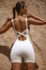 Ultra - Wide Strap Unitard in Bone sold by Bo + Tee