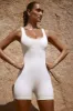 Ultra - Wide Strap Unitard in Bone sold by Bo + Tee