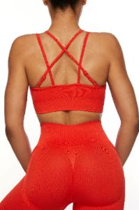 Streamline - Seamless Supportive Sports Bra in Red sold by Bo + Tee