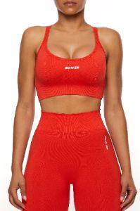 Streamline - Seamless Supportive Sports Bra in Red sold by Bo + Tee