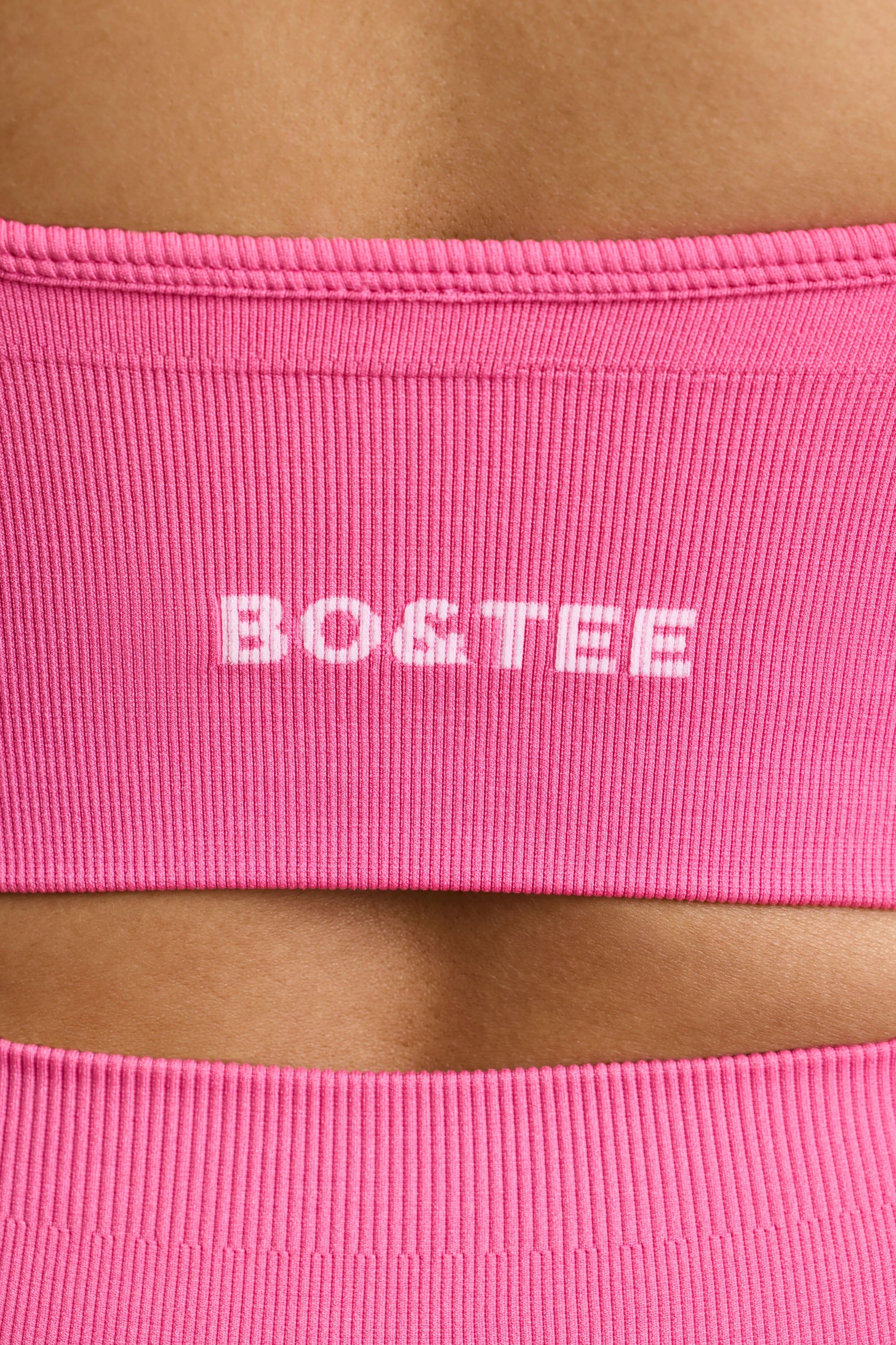 Exclusive - V-Neck Define Luxe Sports Bra in Hot Pink sold by Bo + Tee product image thumbnail 4