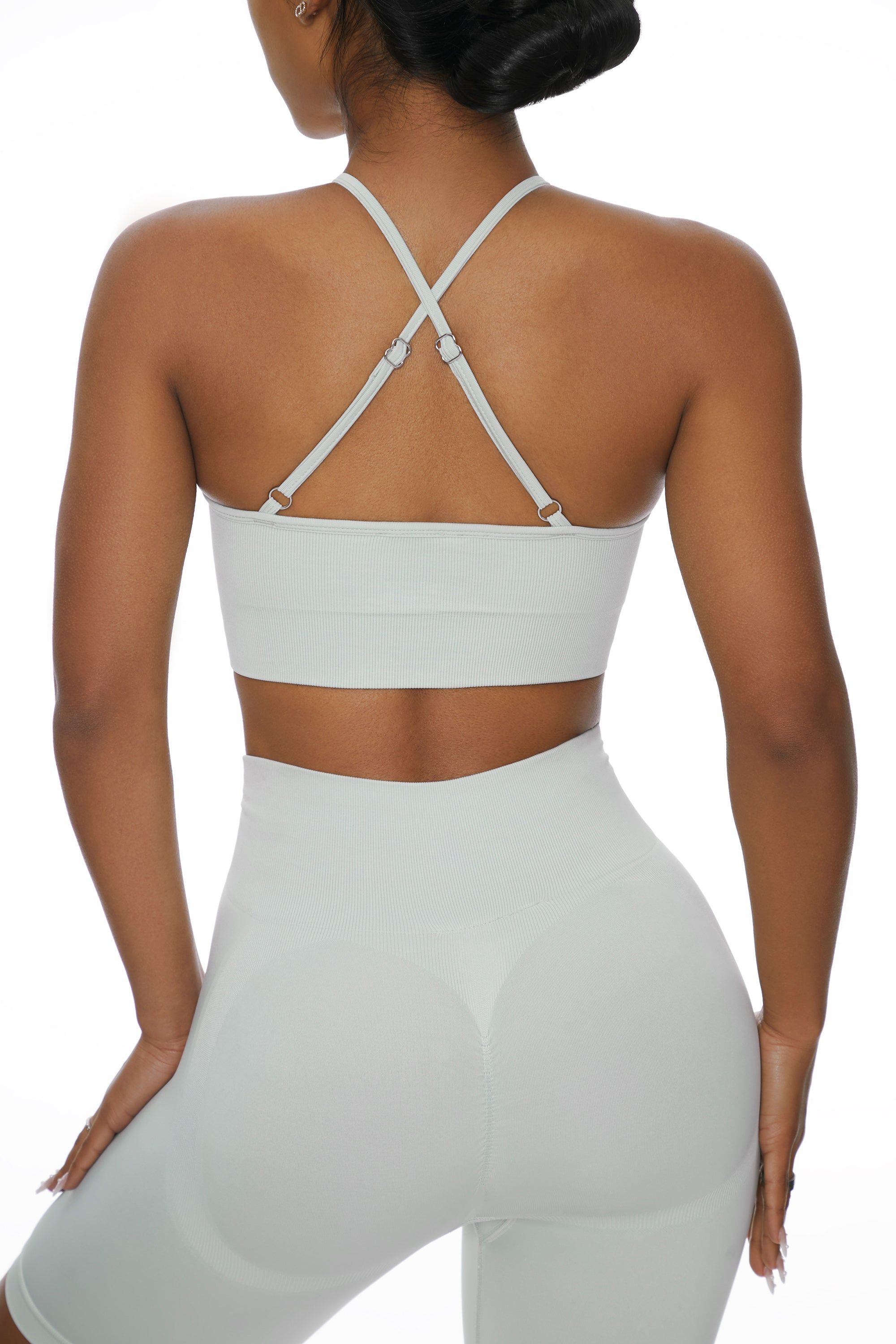 Incline- Racer Crop Top in Consistency Grey sold by Bo + Tee product image thumbnail 3
