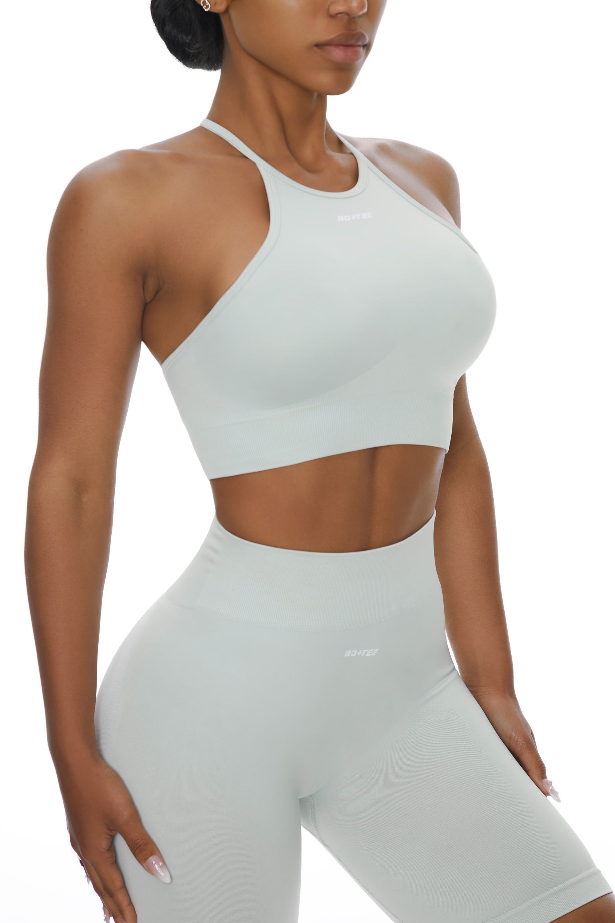 Incline- Racer Crop Top in Consistency Grey sold by Bo + Tee product image thumbnail 5