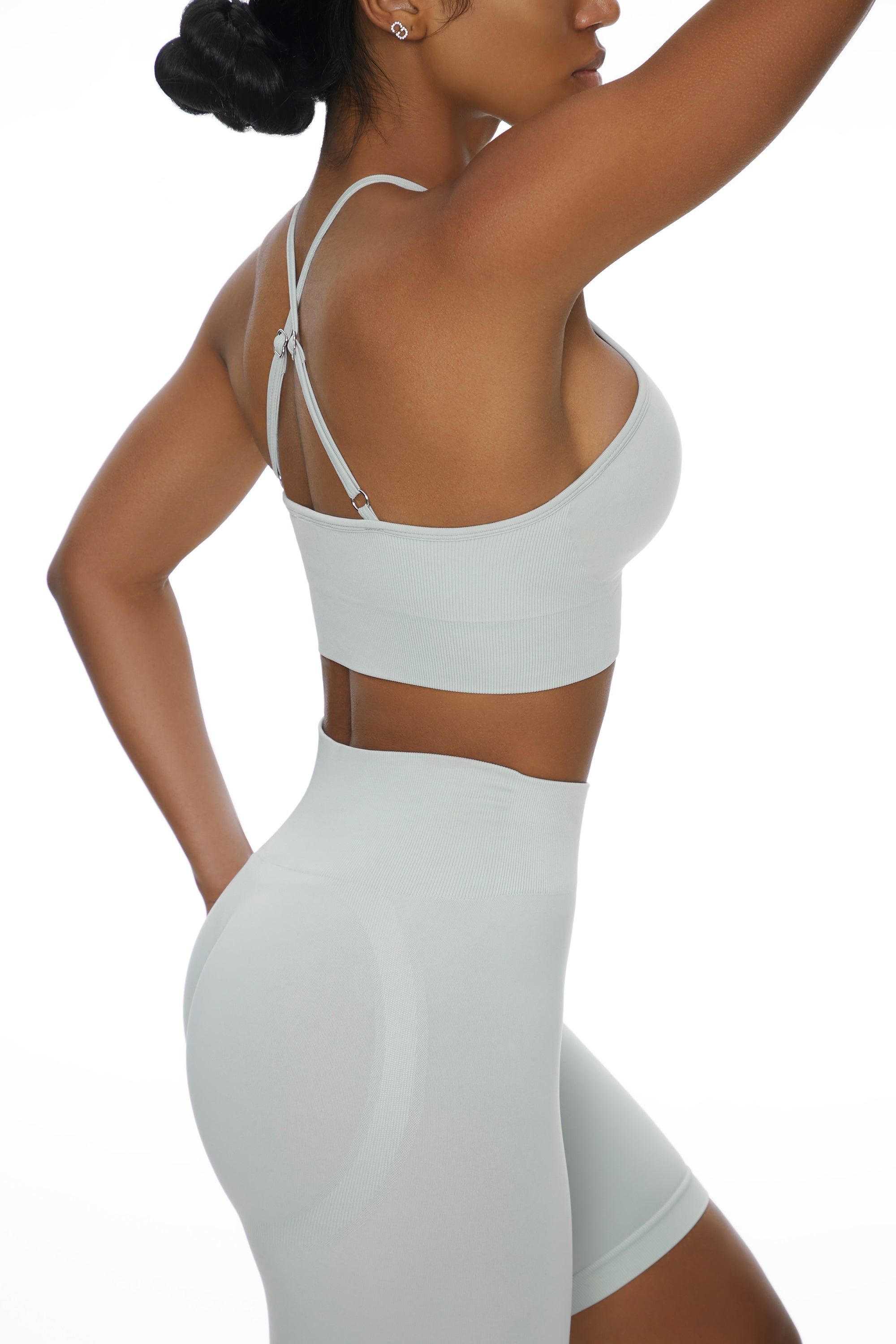 Incline- Racer Crop Top in Consistency Grey sold by Bo + Tee product image thumbnail 2