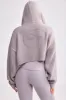 Cropped Zip-Up Chunky Knit Hoodie in Dusty Lavender sold by Bo + Tee