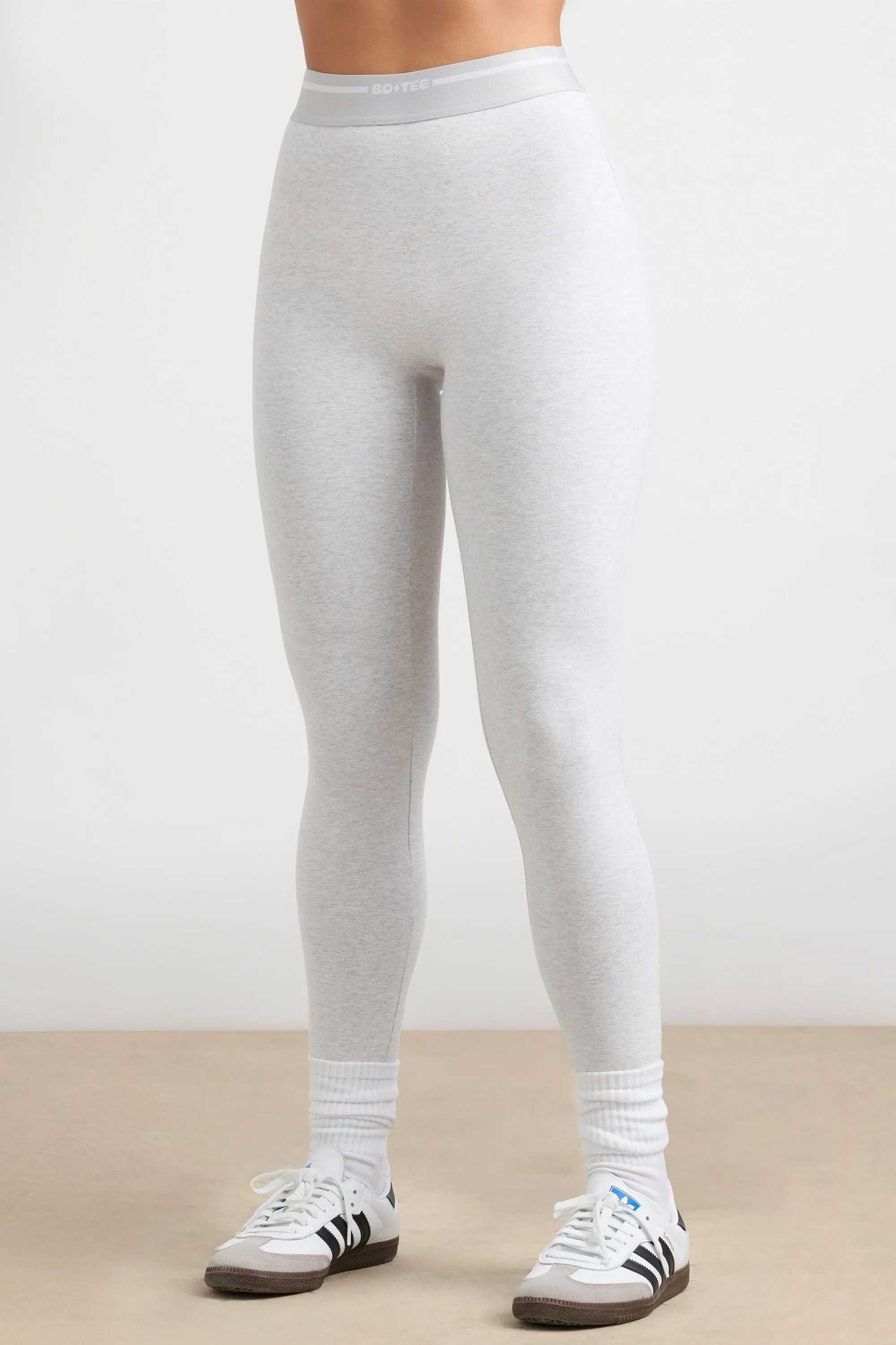 High-Waist Leggings in Grey Marl sold by Bo + Tee product image thumbnail 4