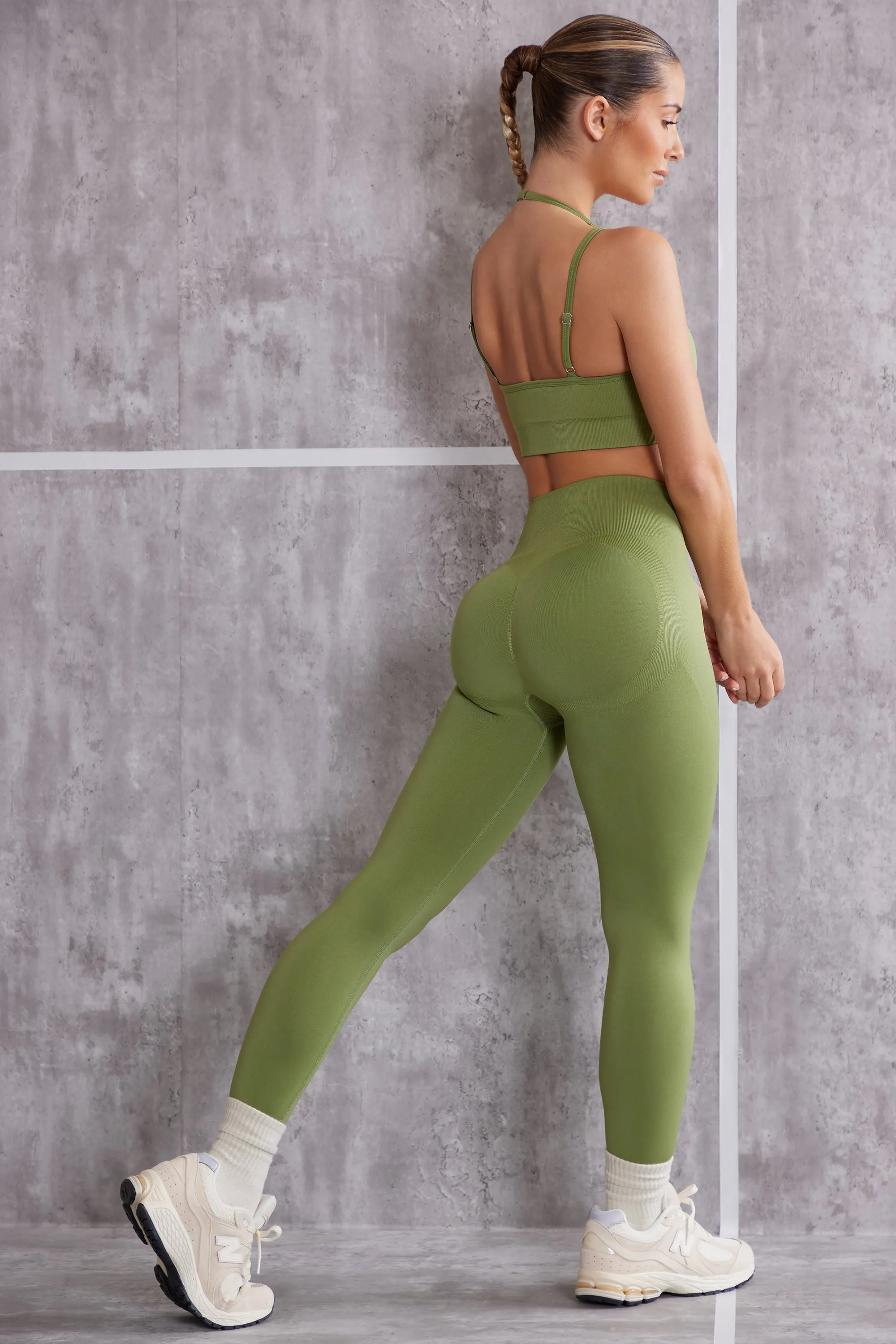 Superset - High Waist Seamless Leggings in Olive sold by Bo + Tee product image thumbnail 4