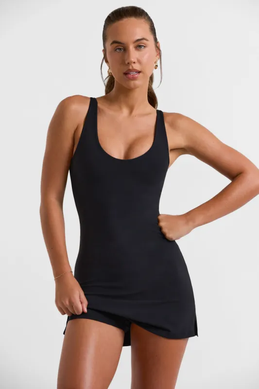 Baseline - Scoop Neckline Tennis Dress in Black sold by Bo + Tee