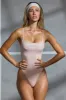 Gym Brat - Square Neck Cotton Bodysuit in Soft Peach sold by Bo + Tee