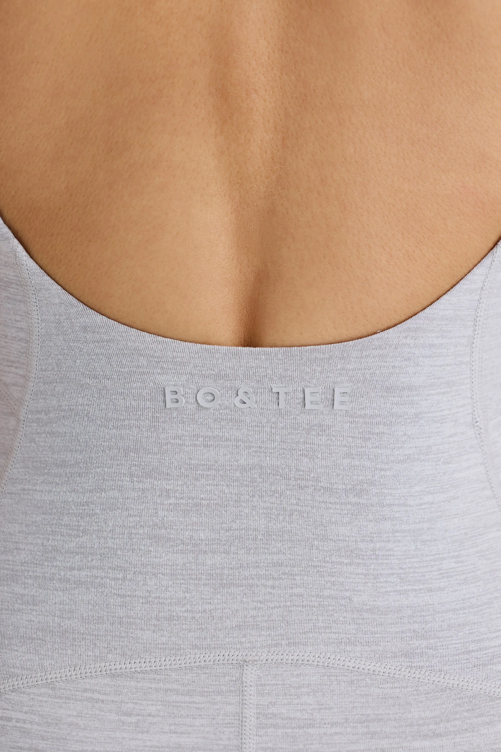 Soft Active Open-Back Unitard in Grey Marl sold by Bo + Tee product image thumbnail 5