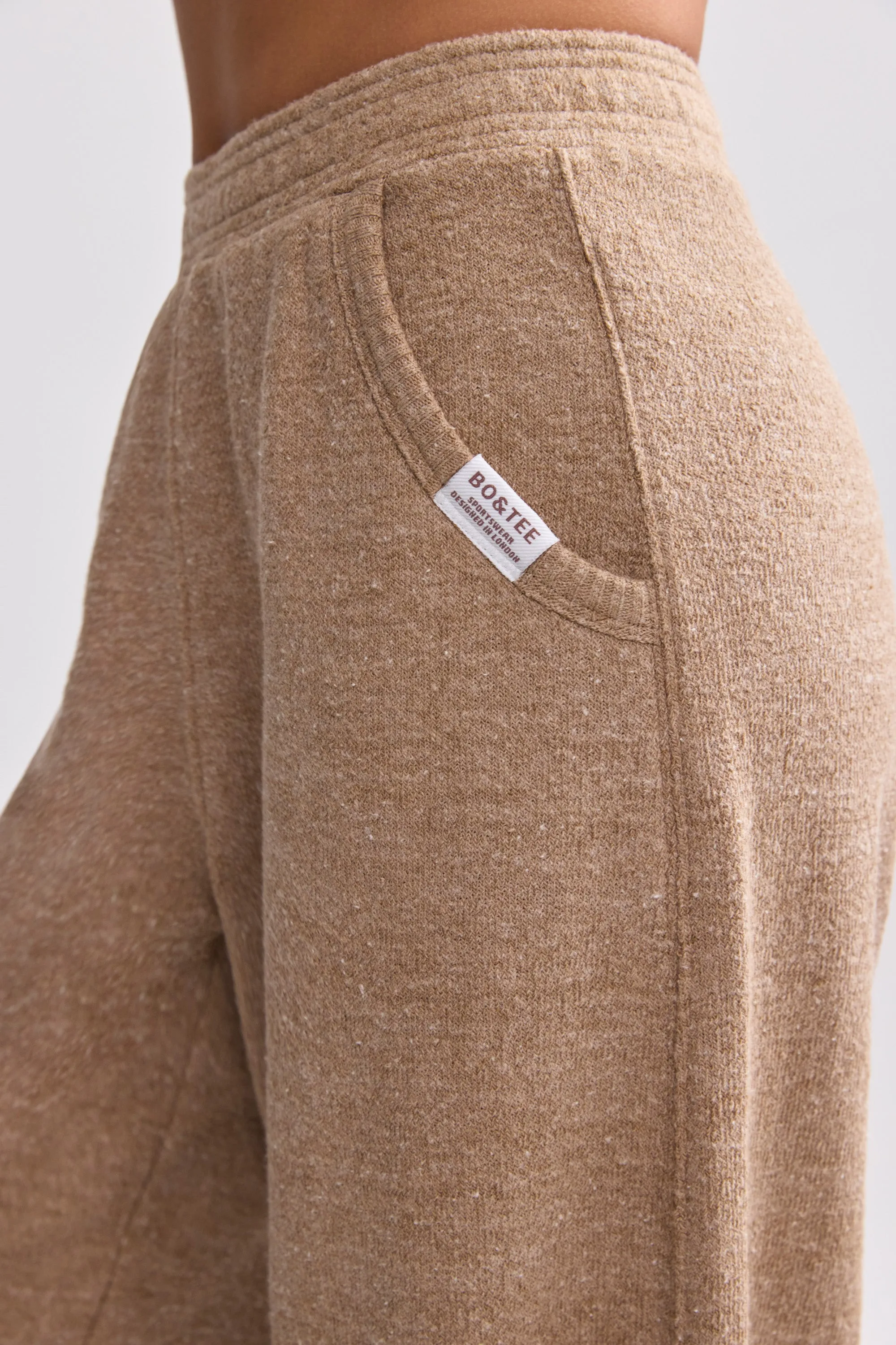 Petite Terry Towelling Wide-Leg Joggers in Mocha Brown sold by Bo + Tee product image thumbnail 4