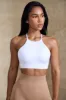 Flex - High Neck Open Back Define Luxe Sports Bra in White sold by Bo + Tee