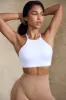 Flex - High Neck Open Back Define Luxe Sports Bra in White sold by Bo + Tee