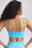 Define Luxe V-Neck Sports Bra in Sky Blue sold by Bo + Tee